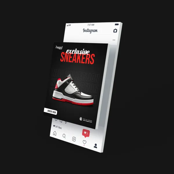 Social media sneaker post